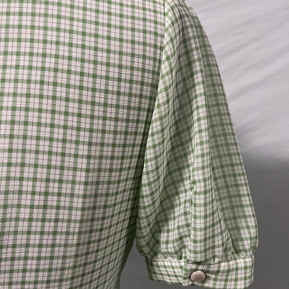 Green Checkered Ruffle Dress - Picture 4 of 5